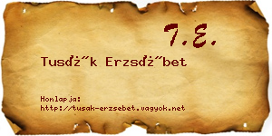 Tusák Erzsébet névjegykártya